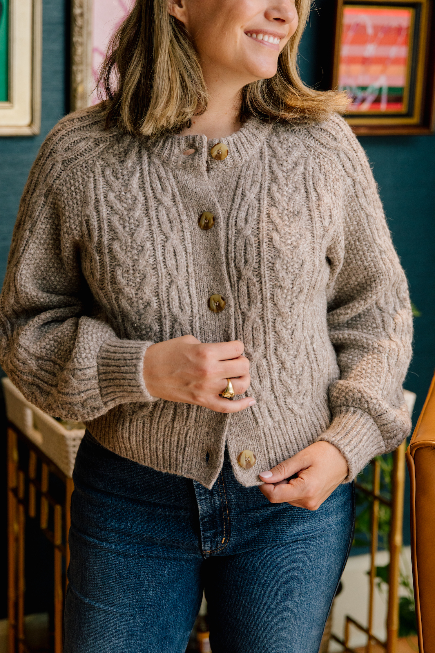 Faherty Frost Cropped Cardigan