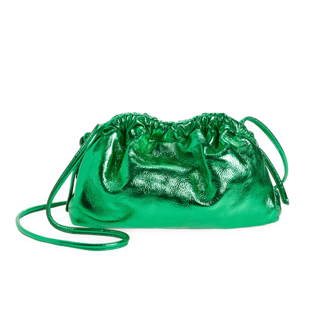 green metallic bag