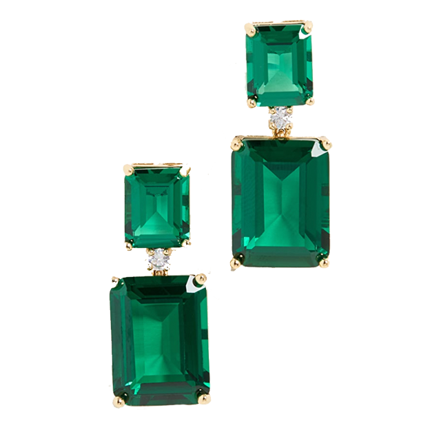 kenneth jay lane emerald earrings